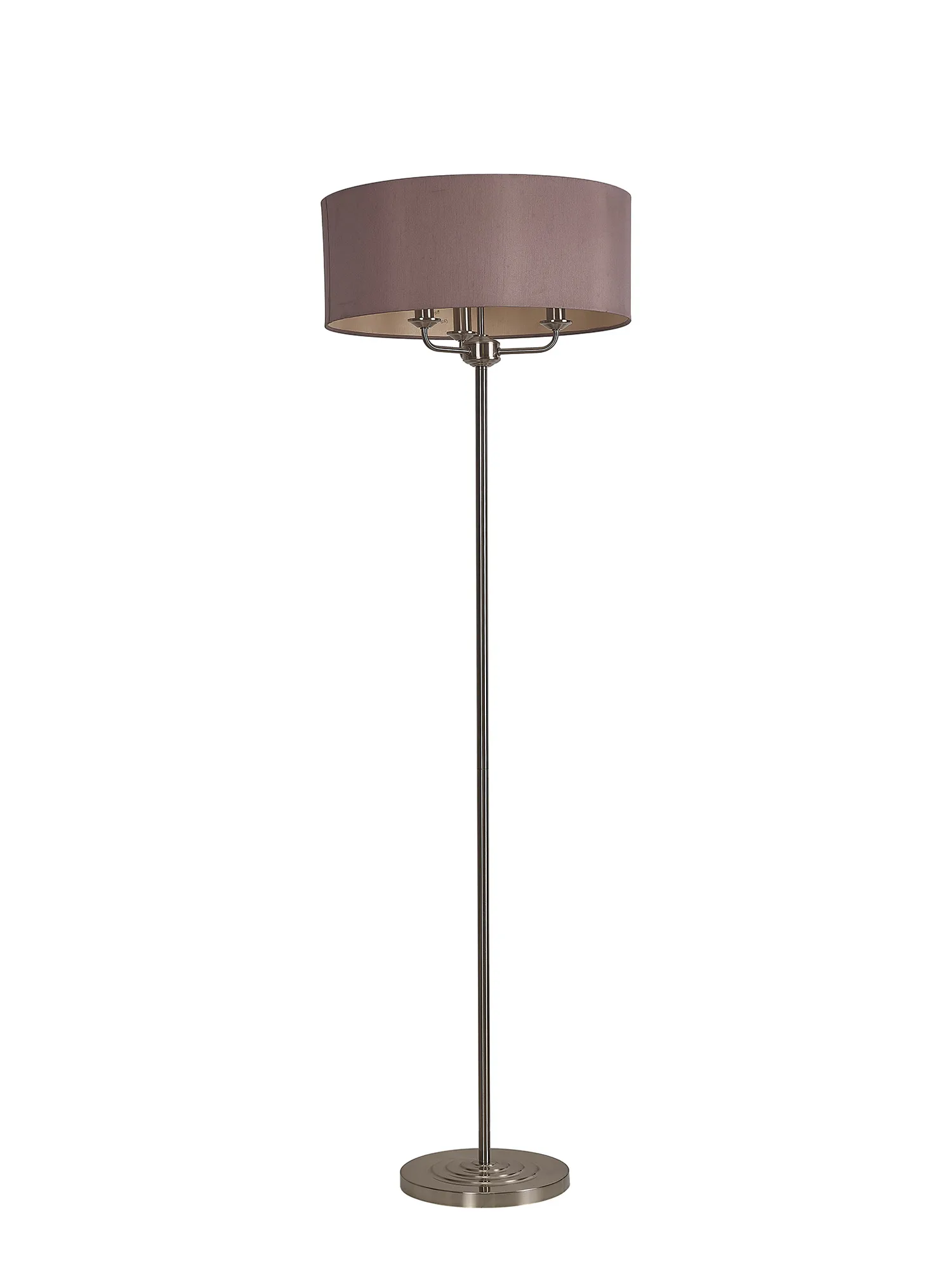 Banyan 45cm 3 Light Floor Lamp Satin Nickel; Taupe DK0938  Deco Banyan SN TA